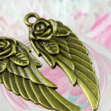 40Pcs Antique Bronze Wings Charms Pendant for DIY Bracelet Necklace