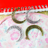 40Pcs Moon Charms Antique Bronze Plated Diy Jewelry Findings