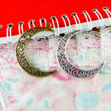 40Pcs Moon Charms Antique Bronze Plated Diy Jewelry Findings