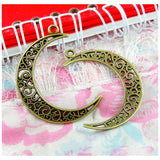 40Pcs Moon Charms Antique Bronze Plated Diy Jewelry Findings