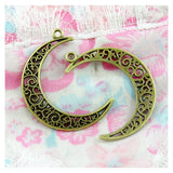 40Pcs Moon Charms Antique Bronze Plated Diy Jewelry Findings
