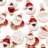 40Pcs Christmas Theme Enamel Pendants Santa Claus Mixed 10pcs/style