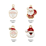 40Pcs Christmas Theme Enamel Pendants Santa Claus Mixed 10pcs/style