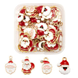 40Pcs Christmas Theme Enamel Pendants Santa Claus Mixed 10pcs/style