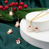 40Pcs Christmas Theme Enamel Pendants Santa Claus Mixed 10pcs/style