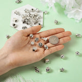 40Pcs Antique Silver European Beads Large Hole Spacer Charms for Jewelry Making