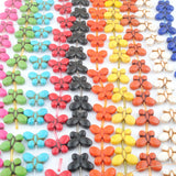 40Pcs Turquoise Howlite Gem Stone Butterfly Beads Strand Green Multicolor Orange