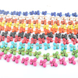 40Pcs Turquoise Howlite Gem Stone Butterfly Beads Strand Green Multicolor Orange