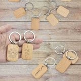 40Pcs Blank Wooden Keychain DIY Key Tag Anti-Lost Wood Accessories Gift