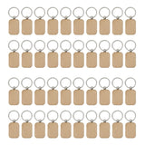 40Pcs Blank Wooden Keychain DIY Key Tag Anti-Lost Wood Accessories Gift