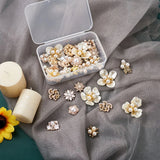 40Pcs Flower Alloy Cabochons Rhinestones Crystal Pearl Button Sewing DIY Craft