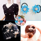 40Pcs Flower Alloy Cabochons Rhinestones Crystal Pearl Button Sewing DIY Craft