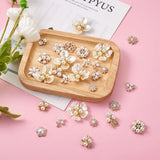 40Pcs Flower Alloy Cabochons Rhinestones Crystal Pearl Button Sewing DIY Craft
