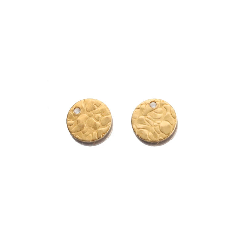 40Pcs Brass Hammered Round Circle Charms for DIY Jewelry Making