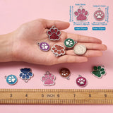 40Pcs Enamel Charms Pendant Dog Paw Prints for Jewelry Making DIY