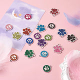 40Pcs Enamel Charms Pendant Dog Paw Prints for Jewelry Making DIY