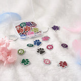 40Pcs Enamel Charms Pendant Dog Paw Prints for Jewelry Making DIY