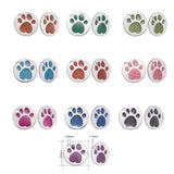 40Pcs Enamel Pet Paw Print Charms Glitter DIY Jewelry