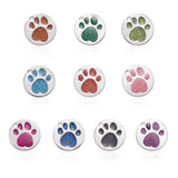 40Pcs Enamel Pet Paw Print Charms Glitter DIY Jewelry