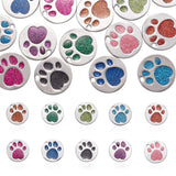 40Pcs Enamel Pet Paw Print Charms Glitter DIY Jewelry