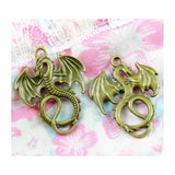 40Pcs Fly Dragon Charms DIY Jewelry Making Pendant Vintage Bronze