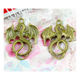40Pcs Fly Dragon Charms DIY Jewelry Making Pendant Vintage Bronze