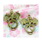 40Pcs Fly Dragon Charms DIY Jewelry Making Pendant Vintage Bronze