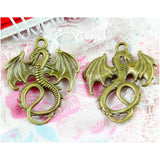 40Pcs Fly Dragon Charms DIY Jewelry Making Pendant Vintage Bronze
