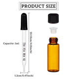 40Pcs 5ml Amber Glass Bottles Essential Oil Perfume with Droppers Labels DIY