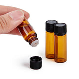 40Pcs 5ml Amber Glass Bottles Essential Oil Perfume with Droppers Labels DIY
