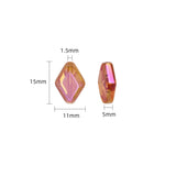 40Pcs/Lot 11X15MM Rhombus Glass Beads Crystal Pendant DIY Jewelry Making Charms
