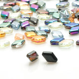 40Pcs/Lot 11X15MM Rhombus Glass Beads Crystal Pendant DIY Jewelry Making Charms