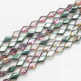 40Pcs/Lot 11X15MM Rhombus Glass Beads Crystal Pendant DIY Jewelry Making Charms