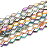 40Pcs/Lot 11X15MM Rhombus Glass Beads Crystal Pendant DIY Jewelry Making Charms
