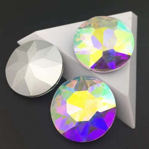 40Pcs 27mm Round Fancy Glass Crystals 1216 for Jewelry Making