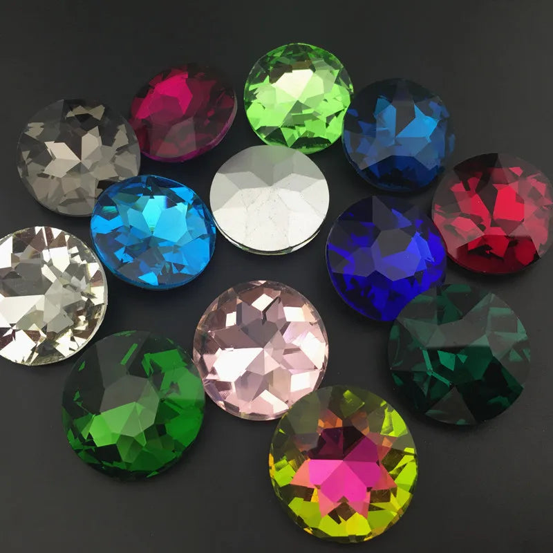 40Pcs 27mm Round Fancy Glass Crystals 1216 for Jewelry Making