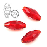 40Pcs 8x17mm Faceted Crystal Glass Beads Oval Shape for Jewelry Making