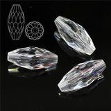 40Pcs 8x17mm Faceted Crystal Glass Beads Oval Shape for Jewelry Making