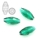 40Pcs 8x17mm Faceted Crystal Glass Beads Oval Shape for Jewelry Making