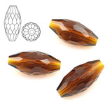 40Pcs 8x17mm Faceted Crystal Glass Beads Oval Shape for Jewelry Making