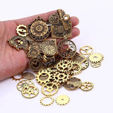 40Pcs Steampunk Gears Charms Pendant Clock Watch Wheel Gear Crafting DIY Kits