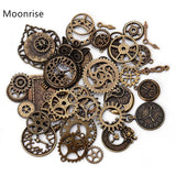 40Pcs Steampunk Gears Charms Pendant Clock Watch Wheel Gear Crafting DIY Kits