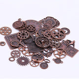 40Pcs Steampunk Gears Charms Pendant Clock Watch Wheel Gear Crafting DIY Kits
