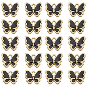 40Pcs Multicolor Enamel Butterfly Charm Jewelry Making Supplies Pendant
