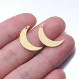 40Pcs Brass Moon Earrings Charms for DIY Jewelry Making