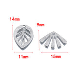 40Pcs Raw Brass Fan Drops Charms Pendant DIY Jewelry Making
