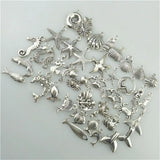 40Pcs Silver Ocean Charm Pendant Mix for DIY Jewelry Making