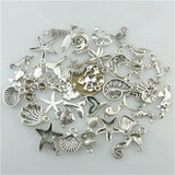 40Pcs Silver Ocean Charm Pendant Mix for DIY Jewelry Making