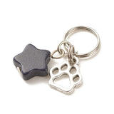 40Pcs Natural Stone Star Dog Paw Stainless Steel Pendant DIY Jewelry Making