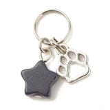 40Pcs Natural Stone Star Dog Paw Stainless Steel Pendant DIY Jewelry Making
